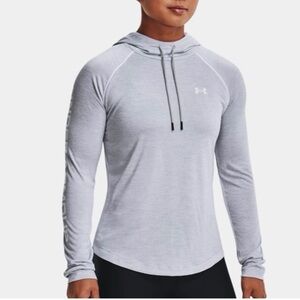 Under Armour Light Gray Hooded Long Sleeve Top